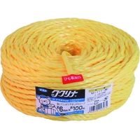ユタカメイク 荷造り紐 PSロープ 6φ×100m 黄 FC182GF-8280809