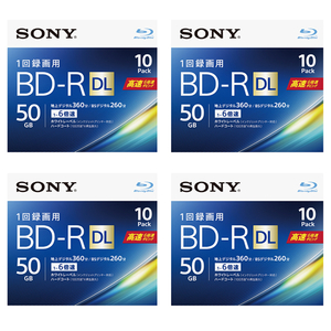 SONY 録画用50GB 片面2層 1-6倍速対応 BD-R DL追記型 ブルーレイディスク 10枚入り 4個セット 10BNR2VJPS6P4-イメージ1