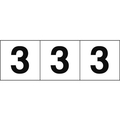 トラスコ中山 TRUSCO 数字ステッカー 50×50 「3」 白地／黒文字 3枚入 3枚粘着シール5050数字｢3｣ FC613GC-4388968