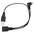 イケショップ USB-OTGケーブル L型コネクタ 電力サポートUSBコネクタ付き IKSCABL12553