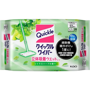 KAO クイックルワイパー 立体吸着ウエットシート シトラスハーブ32枚 F035226-イメージ1
