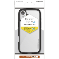 エレコム iPhone 16 Plus用TOUGH SLIM LITE ハイブリッドケース フレームカラー ブラック PM-A24BTSLFCBK