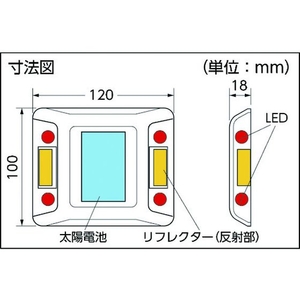 キャットアイ ルミナスアイ・マイティ ソーラー式常灯 両面 緑 FC613HP-4953274-イメージ7