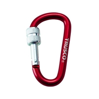 トラスコ中山 ネジロック付カラビナ 線径8mm×79mm レッド レッド4379566 FC492FC-4150384