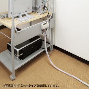 サンワサプライ ケーブルタイ(スパイラル・2m巻き・内寸直径4mm) ホワイト CA-SP4WN2-イメージ3