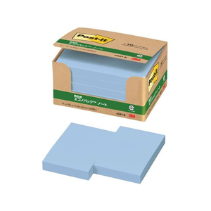 3M ポスト・イット ノート 再生紙 エコノパック 75×50mm ブルー 10冊 F827185-6561-B-イメージ2