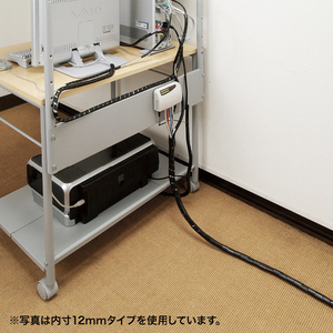サンワサプライ ケーブルタイ(スパイラル・2m巻き・内寸直径4mm) ブラック CA-SP4BKN2-イメージ3