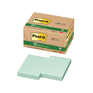 3M ポスト・イット ノート 再生紙 エコノパック 75×50mm グリーン 10冊 F827186-6561-G-イメージ1