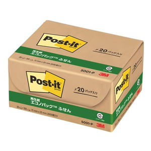 3M ポスト・イット ふせん 再生紙 エコノパック 75×25mm ピンク 20冊 F827187-5001-P-イメージ3