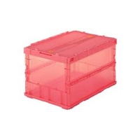 トラスコ中山 TRUSCO　薄型折りたたみコンテナスケル　50Lロックフタ付　レッド TSK-C50BR