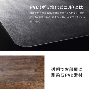 ナカムラ WALL キャスターモデル用床保護マット Lサイズ(角型) EQUALS・WALLシリーズ WLPV96110-イメージ7