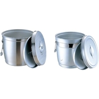 シルバーアルマイト 丸型 二重中蓋式 食缶 16L 235 FCK9063-012318006