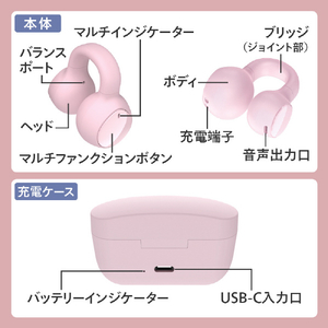 cheero フルワイヤレスイヤホン Wireless Open Earphones Smart ピンク CHE-645-PK-イメージ7