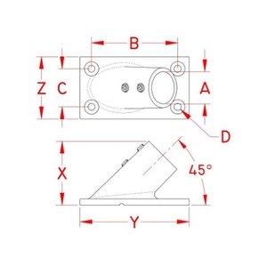 エスコ 25mm パイプ用アングルベース ステンレス製 FCW1153-EA951EW-152-イメージ3