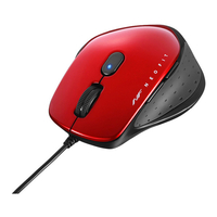 BUFFALO 有線 BlueLED 5ボタン ネオフィットマウス Mサイズ BSMBU510MRD
