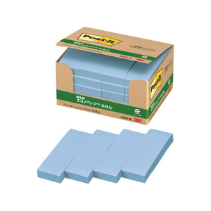 3M ポスト・イット ふせん 再生紙 エコノパック 75×25mm ブルー 20冊 F827188-5001-B-イメージ2
