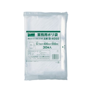 トラスコ中山 TRUSCO 厚手ポリ袋 縦550×横400×t0.1 透明 (30枚入) FC224GK-7653786-イメージ1
