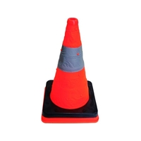 ミズケイ 伸縮式三角コーン41cm オレンジ コーン+ウエイトセット 8130022 FC280XL-2266753