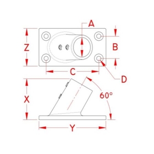 エスコ 25mm パイプ用アングルベース ステンレス製 FCW1154-EA951EW-153-イメージ3