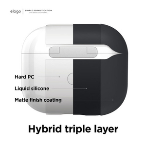 elago AirPods 3用ハイブリッドケース ブラック EL_AP3CSSCLG_BK-イメージ2