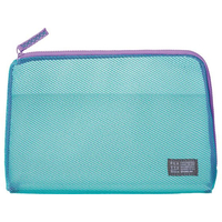 キングジム FLATTY SHEER メッシュポーチ 緑 Lサイズ FC355MV-5166ﾐﾄ