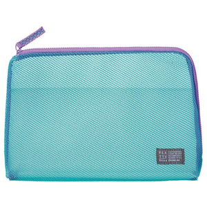キングジム FLATTY SHEER メッシュポーチ 緑 Lサイズ FC355MV-5166ﾐﾄ-イメージ1