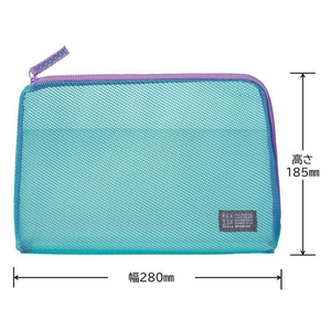キングジム FLATTY SHEER メッシュポーチ 緑 Lサイズ FC355MV-5166ﾐﾄ-イメージ2
