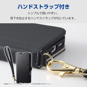 エレコム Google Pixel 10/10 Pro用手帳型ケース 磁石付 耐衝撃 ハンドストラップ付 ブラック PM-P252PLFY4BK-イメージ6