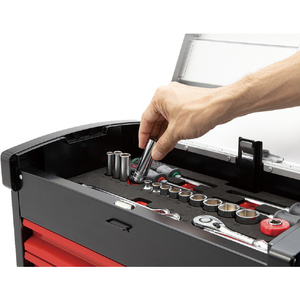 ＫＴＣ スチール製工具箱 チェスト（３段３引出し）間口５１０×奥行２７５×高さ３２５ｍｍ KTC スチール製工具箱 チェスト（3段3引出し） シルバー×レッド×ブラック EKR-103A-イメージ3