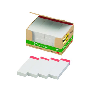 3M ポスト・イット ふせん 再生紙 エコノパック 75×25mm ホワイト（赤帯） 20冊 F827190-5001-W-イメージ2