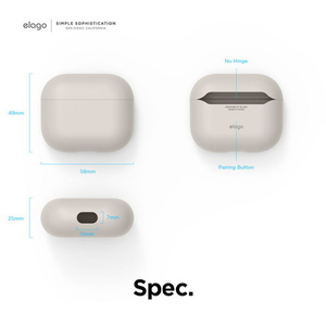 elago AirPods 3用ハイブリッドケース ストーン EL_AP3CSSCLD_ST-イメージ6