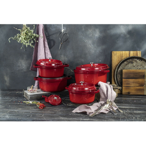 Staub ココットラウンド20cm Staub チェリー Z1033-330-0ﾗｳﾝﾄﾞ20CMﾁｴﾘ--イメージ3