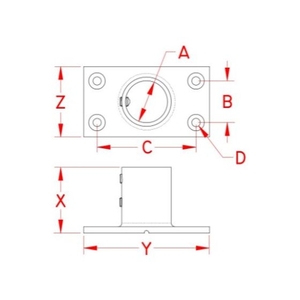 エスコ 25mm パイプ用アングルベース ステンレス製 FCW1155-EA951EW-154-イメージ3