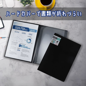 ハピラ ハードカバーファイル A4 6ポケット (A3対応) ブラック FCG038Z-PHWBK200-イメージ4