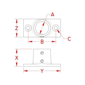 エスコ 25mm パイプ用アングルベース ステンレス製 FCW1156-EA951EW-155-イメージ3