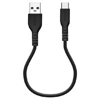 ラスタバナナ USB Type-A to Type-C 柔らかシリコンケーブル(0．2m) チャコールグレー R02CAAC3A05CGRY