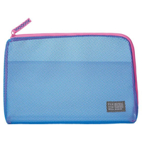 キングジム FLATTY SHEER メッシュポーチ 青 Lサイズ FC356MV-5166ｱｵ