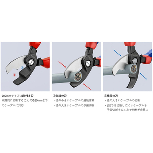 ＫＮＩＰＥＸ ケーブルカッター　コンフォートハンドル　２００ｍｍ 9512-200-イメージ3