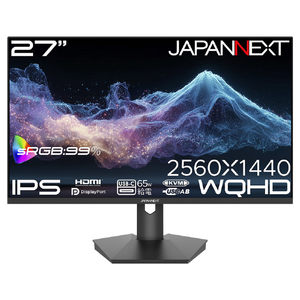 JAPANNEXT JAPANNEXT 27インチ IPSパネル搭載 WQHD(2560×1440)解像度 液晶モニター JN-IPS27Q2-C6 HDMI DisplayPort USB-C(最大65W給電) sRGB:99% KVM【2年保証】 ブラック JN-IPS27Q2-C6-イメージ2