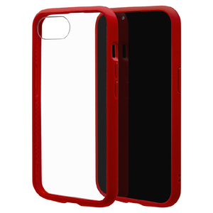 ラスタバナナ iphone17e/16e用 flexguard ﾊｲﾌﾞﾘｯﾄﾞｹｰｽ tpu×pc レッド×クリア 8768IP5EHPRD-イメージ1