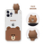LINE FRIENDS iPhone 12 mini用フィギュア付きソフトクリアケース FACE BROWN KCE-CSG363-イメージ14