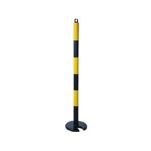 トラスコ中山 やわらかゴムポール 黄・黒 128cm アンカー穴10mm付 屋内型 601280 FC542GZ-2072143-イメージ1