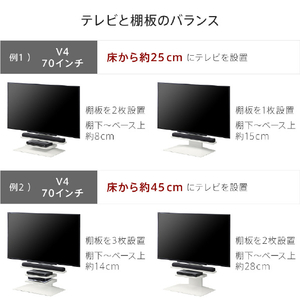 ナカムラ WALL TVスタンド V4・PRO対応サウンドバー棚板 (幅95/Mサイズ) EQUALS・WALLシリーズ サテンホワイト M05000240-イメージ9