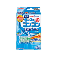 金鳥 タンスにゴンゴン 1年防虫 洋服ダンス用N 無臭タイプ 4個 F130491