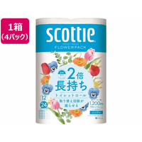 クレシア スコッティ フラワーパック 2倍長持ち 12ロール シングル×4パック FCC2085