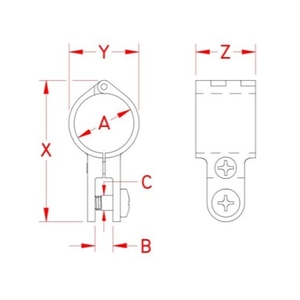 エスコ パイプ用ヒンジブラケット ステンレス製 25mm FCW1161-EA951EW-164-イメージ3