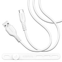 ラスタバナナ USB Type-A to Type-C 柔らかシリコンケーブル(2．0m) ホワイト R20CAAC3A05WH