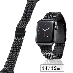 エレコム Apple Watch 44/42mm用ラグジュアリーステンレスバンド ブラック AW-44BDSS7BK-イメージ1