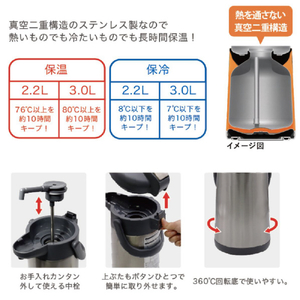 オルゴ かる押しポット(3．0L) hoon ステンレスグレー AJL-30(XH)-イメージ7