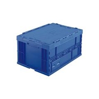 トラスコ中山 TRUSCO　折りたたみコンテナフタ付　75L　ダークブルー TR-F75BDB